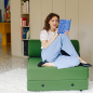 Preview: Nuuna, Notizbuch,Flex-Cover aus recyceltem Leder Seiten Punktraster,Flower Power, bedruckt Blumenmotiv blau-rosa, style